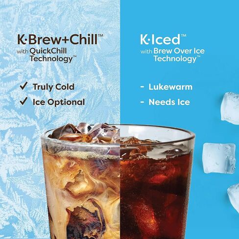 Keurig K-Brew+Chill ماكينة صنع القهوة K-Cup المثلجة أو الساخنة ذات الخدمة الفردية مع تقنية MultiStream وQuickChill، 70 أونصة. خزان قابل للإزالة، أسود (متجدد) in Kuwait