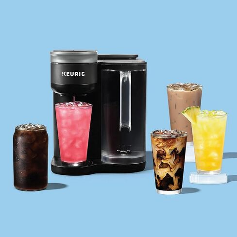 Keurig K-Brew+Chill ماكينة صنع القهوة K-Cup المثلجة أو الساخنة ذات الخدمة الفردية مع تقنية MultiStream وQuickChill، 70 أونصة. خزان قابل للإزالة، أسود (متجدد) in Kuwait