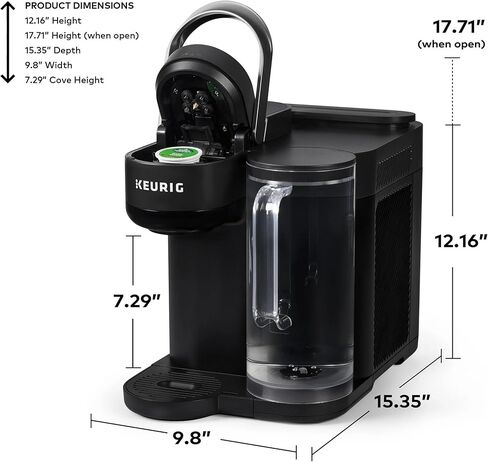 Keurig K-Brew+Chill ماكينة صنع القهوة K-Cup المثلجة أو الساخنة ذات الخدمة الفردية مع تقنية MultiStream وQuickChill، 70 أونصة. خزان قابل للإزالة، أسود (متجدد) in Kuwait
