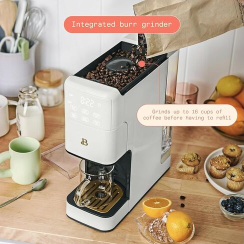 IT'S BRAZILIAN Beautiful Perfect Grind™ Programmable Single Serve Coffee Maker, White Icing by Drew Barrymore in Kuwait