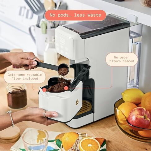IT'S BRAZILIAN Beautiful Perfect Grind™ Programmable Single Serve Coffee Maker, White Icing by Drew Barrymore in Kuwait
