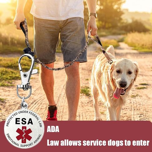2Pcs ESA Dog Tag for Dog Collar, Double Sided Small Breed Emotional Support Animal Badge, Easily Switch Between Collars Harness and Vest in Kuwait
