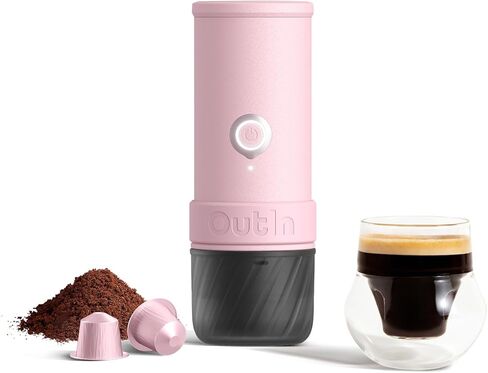 OutIn Mino Portable Electric Espresso Machine, Mini Camping Coffee Maker for Travel, Pocket Sized Coffee Machine Self-Heating, Ground Coffee & NS Capsule Adapter For Adventure in Kuwait