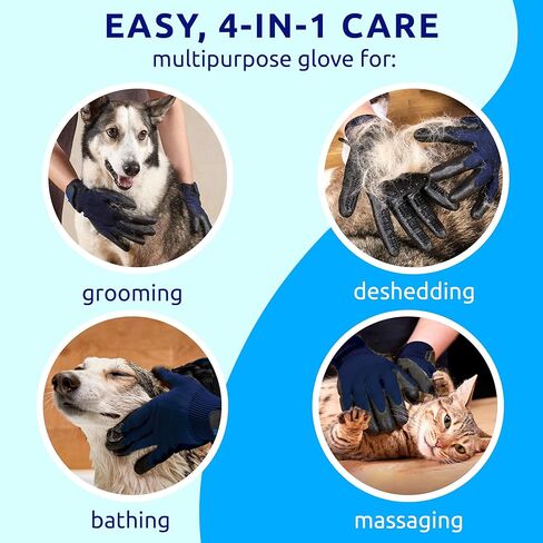 Pat Your Pet Grooming Gloves - Cat & Dog Hair Remover Glove for Deshedding Long and Short Fur in Kuwait