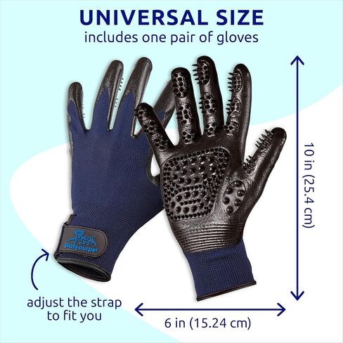 Pat Your Pet Grooming Gloves - Cat & Dog Hair Remover Glove for Deshedding Long and Short Fur in Kuwait