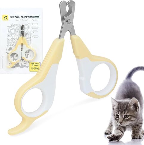 Yellow Cat Nail Clipper Scissor Style Cat Claw Clippers Cat Toenail Clippers Professional Pet Nail Trimmer for Kitten Cats Puppy Small Dogs Rabbit in Kuwait