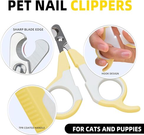 Yellow Cat Nail Clipper Scissor Style Cat Claw Clippers Cat Toenail Clippers Professional Pet Nail Trimmer for Kitten Cats Puppy Small Dogs Rabbit in Kuwait