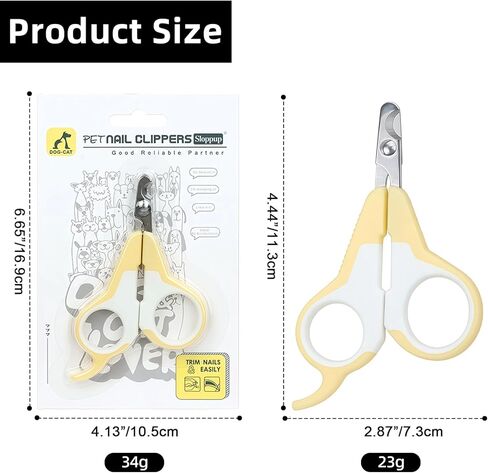 Yellow Cat Nail Clipper Scissor Style Cat Claw Clippers Cat Toenail Clippers Professional Pet Nail Trimmer for Kitten Cats Puppy Small Dogs Rabbit in Kuwait