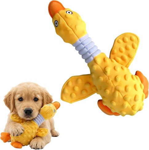 2026 New Duck Dog Toys Calming Toy for Dogs,Dog Toys for Aggressive Chewers, Indestructible Toy with Built-in Squeaker for Boredom Relief, Yellow Duck Dog Plush for Dogs in Kuwait