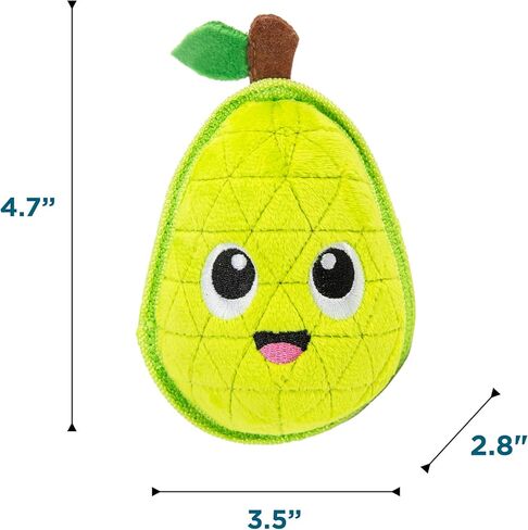 Outward Hound Xtreme Seamz Dog Toy, Reinforced Seams & Multiple Stitching, Durable Plush with Squeakers, Pear, 4.7" in Kuwait