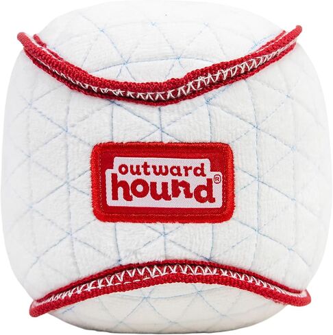 لعبة الكلب Outward Hound Xtreme Seamz، درزات معززة وخياطة متعددة، قطيفة متينة مع أصوات صرير، بيسبول، 4.7 بوصة in Kuwait