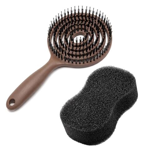 Horse Grooming Set with Mane & Tail Brush and Soft Cleaning Sponge – for Daily Coat Care, Removing Dirt, Sweat & Loose Hair in Kuwait