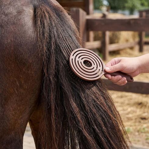 Horse Grooming Set with Mane & Tail Brush and Soft Cleaning Sponge – for Daily Coat Care, Removing Dirt, Sweat & Loose Hair in Kuwait