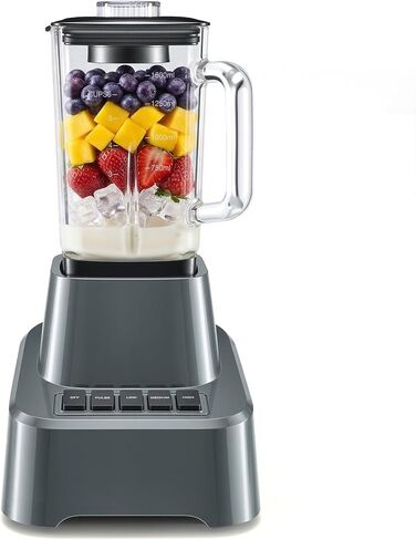 OLIXIS Professional Blender for Smoothies, Full-Size Kitchen Blender with 850 Peak Watts & 54oz Large Glass Pitcher, 4 Speeds with Pulse for Ice Crushing Frozen Fruits, Dishwasher Safe, Black in Kuwait