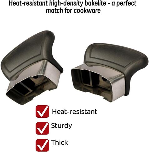 Replacement Handles for Single Hole Pots and Pans - 2 Pcs Short Side Pan Handles with Screws, Compatible with Pressure Cooker, Steamer, Sauce Pot & Black Type Cooker Accessories in Kuwait