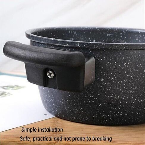 Replacement Handles for Single Hole Pots and Pans - 2 Pcs Short Side Pan Handles with Screws, Compatible with Pressure Cooker, Steamer, Sauce Pot & Black Type Cooker Accessories in Kuwait