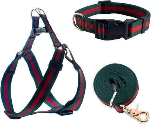 Premium and Stylish Dog Collar Harness and Leash,Soft Comfortable，Chest Adjustable Pet Harness,Luxury Fashion Dog Harness Leashes Set Gift for Puppy Small Dogs in Kuwait