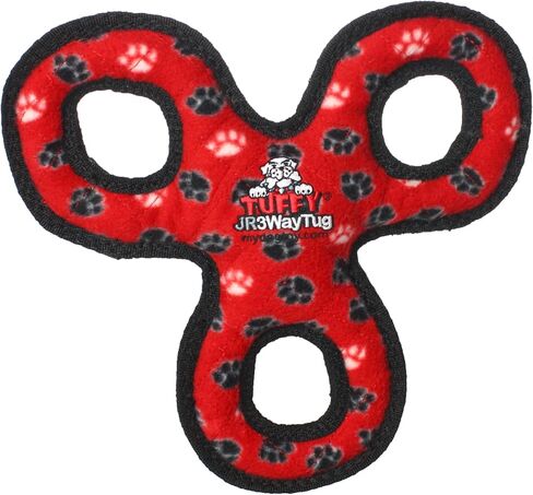 TUFFY- لعبة World's Tuffest Soft Dog - حلقة نهائية ثلاثية الاتجاهات - أزرق مموه - أصوات زقزقة - طبقات متعددة. مصنوعة متينة وقوية وصعبة. اللعب التفاعلي (الشد والرمي والجلب). يمكن غسله في الغسالة ويطفو على الماء in Kuwait