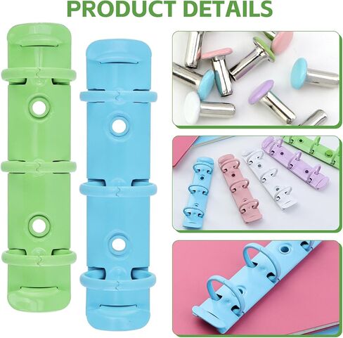 Wealrit 5 pcs A8 3 Ring Binder Mechanisms Replacement Kit,5 Colors Metal Ring Binder Mechanisms for Photo Album Diary Notebook in Saudi Arabia