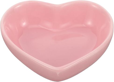 UKCOCO Ceramic Hamster Food Bowl, Pink Heart Shaped Guinea Pig Water Dish, Heavy Tip-Proof Small Animal Feeding Bowl for Rabbit and Chinchilla, Cute Cage Accessories in Kuwait