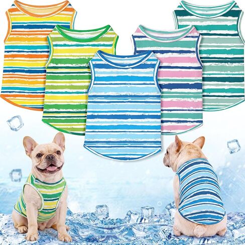 Dansydaisy 5 Pack Dog Cooling Vest, Quick Dry Dog Shirts Mesh Breathable Instant Sun Protection Cooling Vest Lightweight Summer Hawaii Beach Jacket for Outdoor Walking Hunting Hiking Clothes(S) in Kuwait