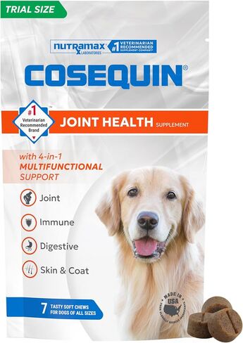 Nutramax Cosequin Joint Health Supplement with Multifunctional Support for Dogs, Soft Chews with Glucosamine, Chondroitin, Omega-3s, and Postbiotics, 90 Count in Kuwait
