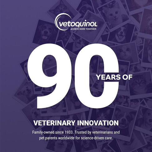 Vetoquinol Flexadin Plus - دعم الورك والمفاصل للقطط والكلاب الصغيرة - المرونة ودعم الغضروف - يساعد على حركة الحيوانات الأليفة - بلح البحر ذو الشفاه الخضراء وفيتامين E - للحيوانات الأليفة التي يصل وزنها إلى 30 رطلاً - 90 مضغًا in Kuwait