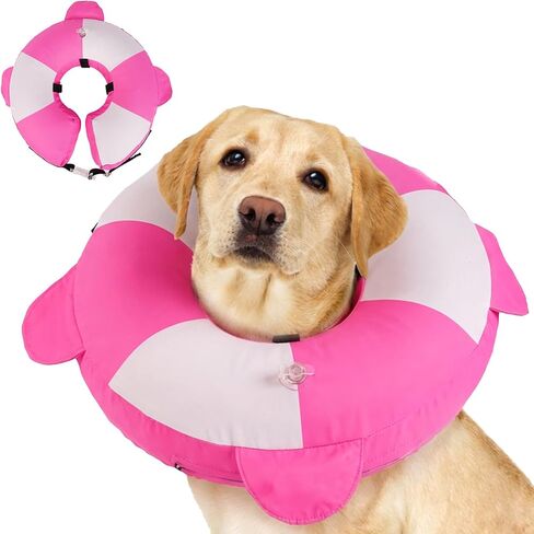 Inflatable Dog Cone Collar Alternative After Surgery,Comfortable Anti-Licking & Biting Recovery Donut Collar,Lightweight Waterproof Easy to Clean (Purple,Small) in Kuwait