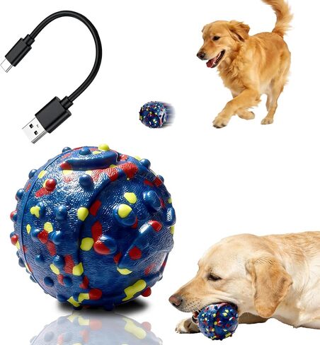 Interactive Dog toys, Smart Dog ball, E-TPU Material Automatic Moving, Bouncing, Vibrating ball Durable Duraspin Design for Aggressive Chewers.Keeps Dogs Busy and Entertained.Suitable for all dogs in Kuwait