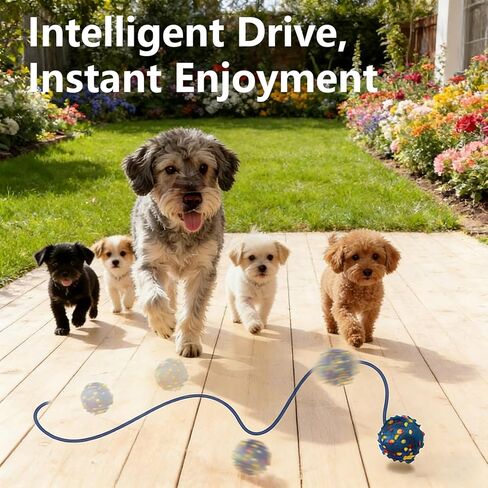 Interactive Dog toys, Smart Dog ball, E-TPU Material Automatic Moving, Bouncing, Vibrating ball Durable Duraspin Design for Aggressive Chewers.Keeps Dogs Busy and Entertained.Suitable for all dogs in Kuwait