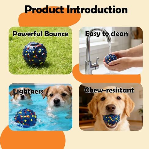 Interactive Dog toys, Smart Dog ball, E-TPU Material Automatic Moving, Bouncing, Vibrating ball Durable Duraspin Design for Aggressive Chewers.Keeps Dogs Busy and Entertained.Suitable for all dogs in Kuwait