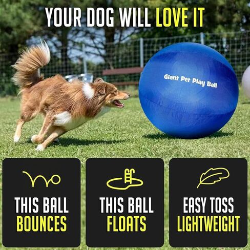 Giant Pet Play Ball Herding Ball for Dogs, 24" (2026 Edition) Includes Durable Cover and Inflation Pump in Kuwait