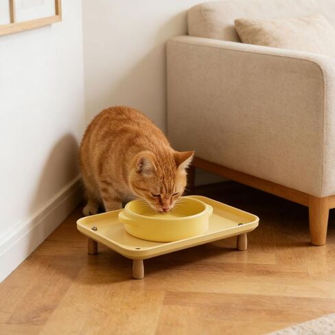 Cat Bowl Stand Elevated Shelf Raised Stand Washable Raised Pet Feeder Rack Cat Dog Bowl Tray for Food Dispenser Pet Supplies in Saudi Arabia