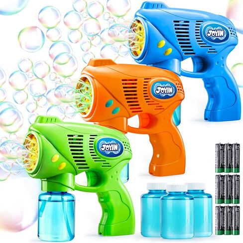 JOYIN 3 Bubble Guns Kit with 3 Bubble Solutions for Kids, Bubble Blaster for Summer Toy, Party Favors, Outdoor & Indoor Activity, Birthday Gift, Bubble Blower in Kuwait