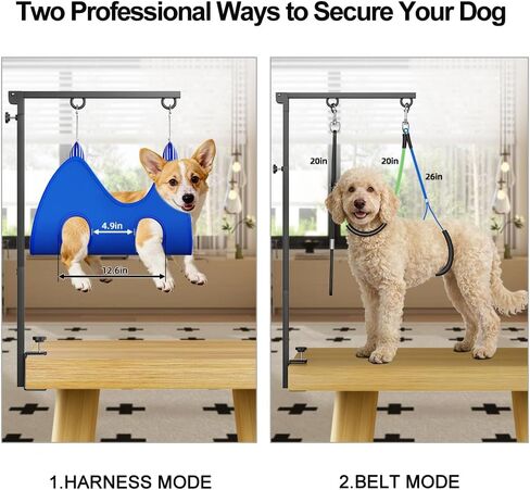 مجموعة ذراع العناية بالكلاب المحمولة القابلة للطي من ALLPETS&CO: قابلة للتعديل من 27 بوصة إلى 40 بوصة مع مشبك وأرجوحة للخدمة الشاقة، 4 قطع من أدوات الحلاقة، تقييد عدم الجلوس للكلاب المتوسطة الصغيرة، مجموعة كاملة للعناية بالصالونات المنزلية in Kuwait