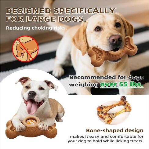 SHINKAI Refillable Frozen Dog Toy – Tough Chew & Ice Cream Holder for Aggressive Chewers, Reduces Anxiety & Destructive Behavior (Brown) in Kuwait