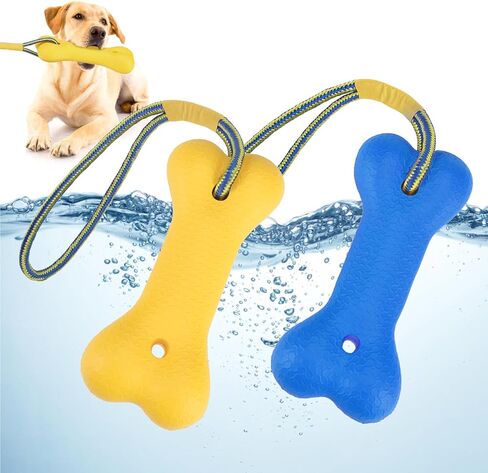 SCENEREAL Floating Dog Toys for Water Fetch, 8.5" Dog Water Toy for Medium Large Dogs, Tough Interactive 2 Pack Fetch Bumpers with Durable Rope for Summer Training Teething Outdoor Pool in Kuwait
