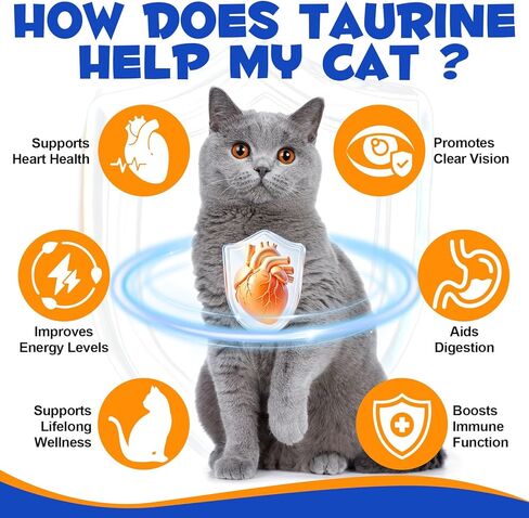 Taurine Powder for Cats, Cat Supplement for Heart, Vision, and Immune Support, Suitable for All Breeds & Ages, 200g in Kuwait
