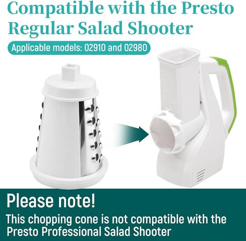 02910 Shred Cone متوافق مع Presto Regular Salad Shooter لتقطيع الجبن والخضروات والفواكه (قابس مربع) in Kuwait