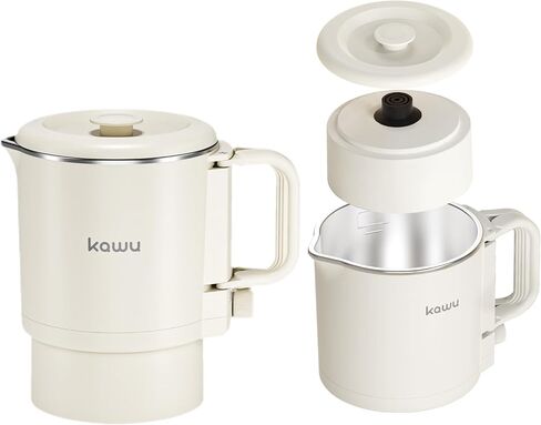Kawu Collapsible Electric Water Kettle, 0.9 Qt Portable Hot Water Kettle for Travel, 600W Water Boiler with Stainless Steel Inner, 2 Heating Modes, Small Electric Tea Kettle for Camping Home Office in Kuwait