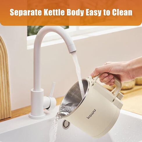 Kawu Collapsible Electric Water Kettle, 0.9 Qt Portable Hot Water Kettle for Travel, 600W Water Boiler with Stainless Steel Inner, 2 Heating Modes, Small Electric Tea Kettle for Camping Home Office in Kuwait