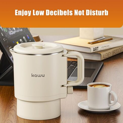 Kawu Collapsible Electric Water Kettle, 0.9 Qt Portable Hot Water Kettle for Travel, 600W Water Boiler with Stainless Steel Inner, 2 Heating Modes, Small Electric Tea Kettle for Camping Home Office in Kuwait