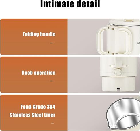 Kawu Collapsible Electric Water Kettle, 0.9 Qt Portable Hot Water Kettle for Travel, 600W Water Boiler with Stainless Steel Inner, 2 Heating Modes, Small Electric Tea Kettle for Camping Home Office in Kuwait