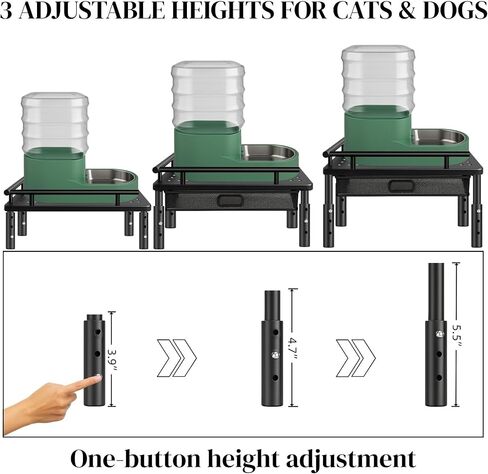 Dog Water Dispenser Stand, Metal Raised Holder for Pet Automatic Feeders, Height Adjustable Elevated Stand for Pet Feeders, Suitable for Cats, Small & Medium Dogs [Stand Only] in Kuwait