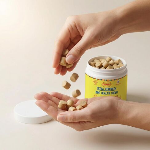 Zoomies Hip & Joint Supplement for Dogs - Soft Chews with Eggshell Membrane, Boswellia, MSM - Joint Support for Senior Dogs - Made in USA - 60 Chews in Kuwait