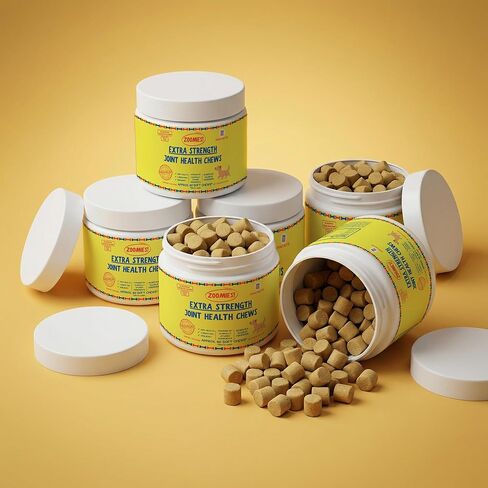 Zoomies Hip & Joint Supplement for Dogs - Soft Chews with Eggshell Membrane, Boswellia, MSM - Joint Support for Senior Dogs - Made in USA - 60 Chews in Kuwait