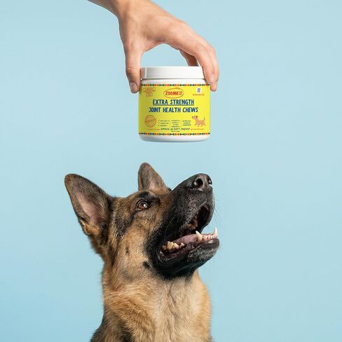 Zoomies Hip & Joint Supplement for Dogs - Soft Chews with Eggshell Membrane, Boswellia, MSM - Joint Support for Senior Dogs - Made in USA - 60 Chews in Kuwait