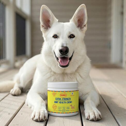 Zoomies Hip & Joint Supplement for Dogs - Soft Chews with Eggshell Membrane, Boswellia, MSM - Joint Support for Senior Dogs - Made in USA - 60 Chews in Kuwait