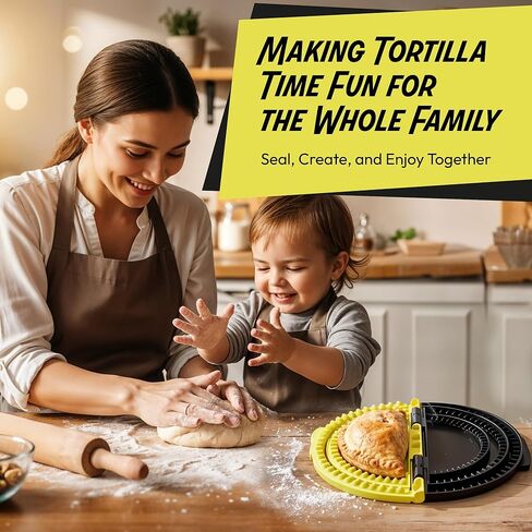 3-in-1 Tortilla Sealer Crimper - Wrap Folder for 10/8/6 Inch Sealed Taco Sandwich Calzone Burritos Quesadilla Press - Adjustable Flour Tortilla Maker Food Set Tool to Make Sealed Wraps in Saudi Arabia