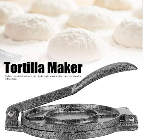 6.5in Tortilla Press Maker, Robust Aluminum Alloy, Pressing Tools for Corn Tortillas Dough, Non Stick for Easy to Release, Essential Cooking Gadget, Kitchen Accessory in Kuwait